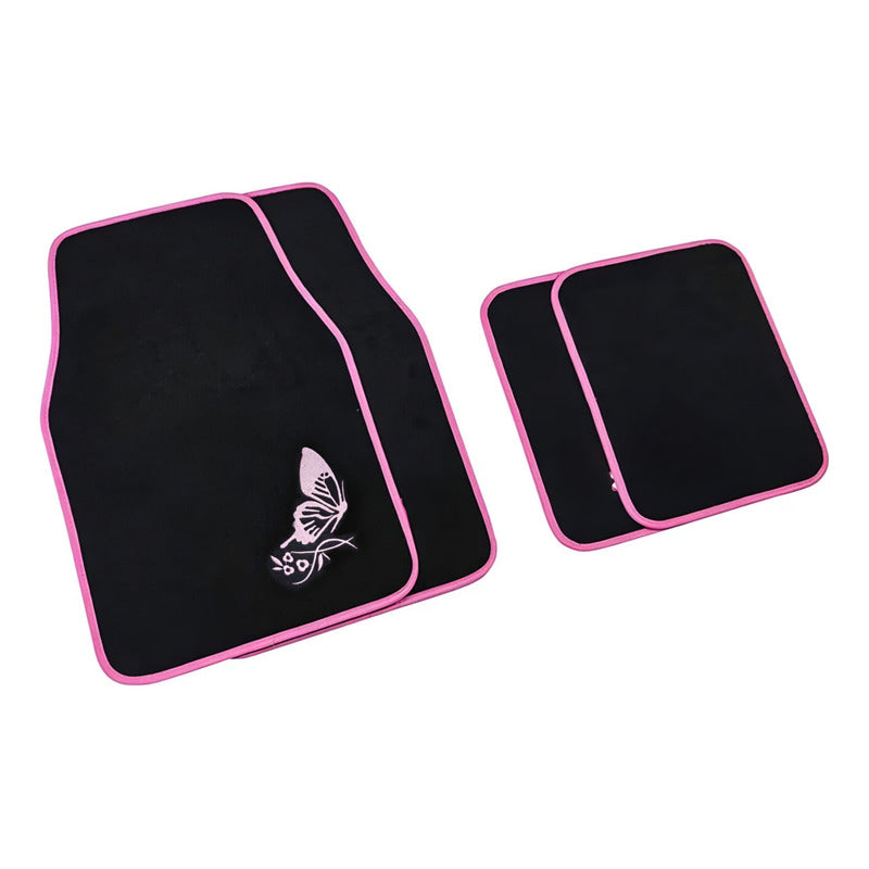 Set Cubre Piso Mujer Alfombra 4pcs Auto Universal Diseño Ryc