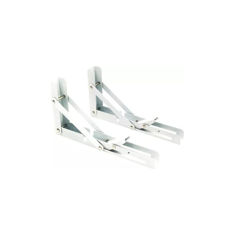 Set2 Escuadras Abatibles Metálicas Repisa 200x105mm Soporte Color Blanco