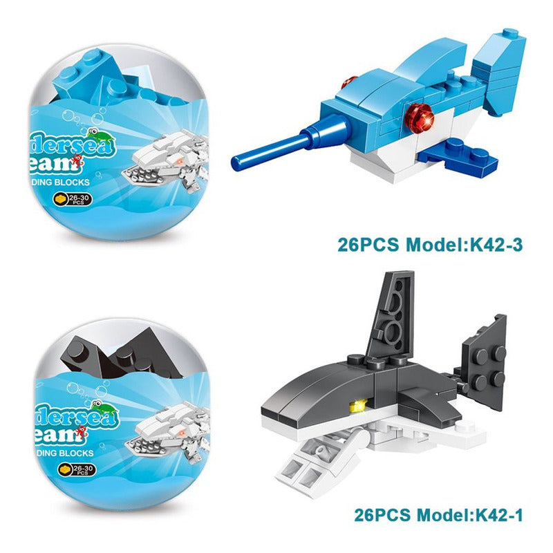 Set 6 Huevos Sorpresa Animales De Mini Bloques Construcción
