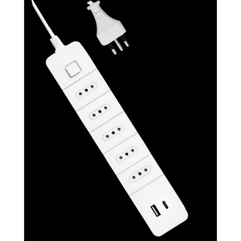 Alargador Con Switch 5 Posiciones + Usb + Tipo C 1.5mt Certi