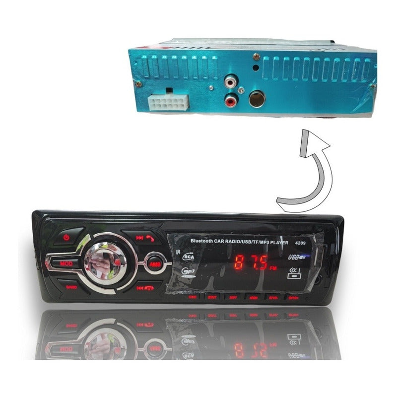 Radio De Auto 1 Din Bluetooth Usb Mp3 Microsd Auxiliar