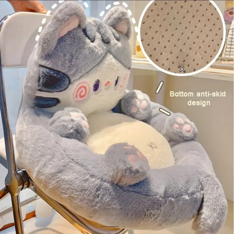 Cojín Para Asiento Sillón Kawaii Peluche 2 En 1 Cute De Gato