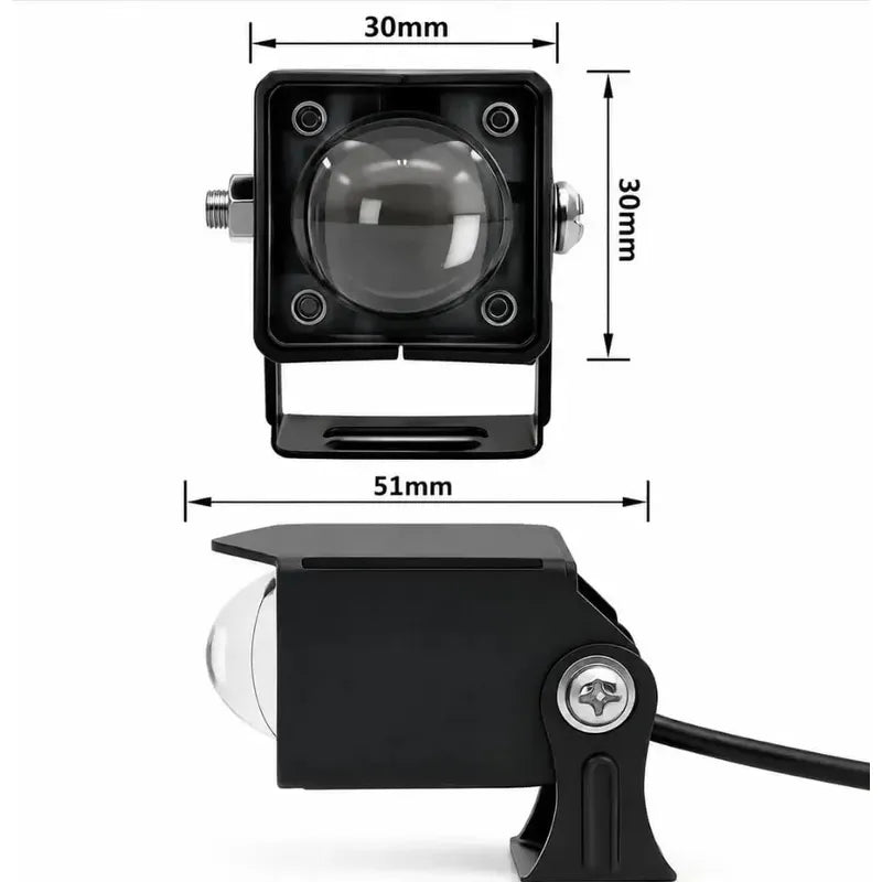 Mini Neblinero Led Bicolor Con Lupa Foco Para Auto Y Moto Blanco/amarillo 13206