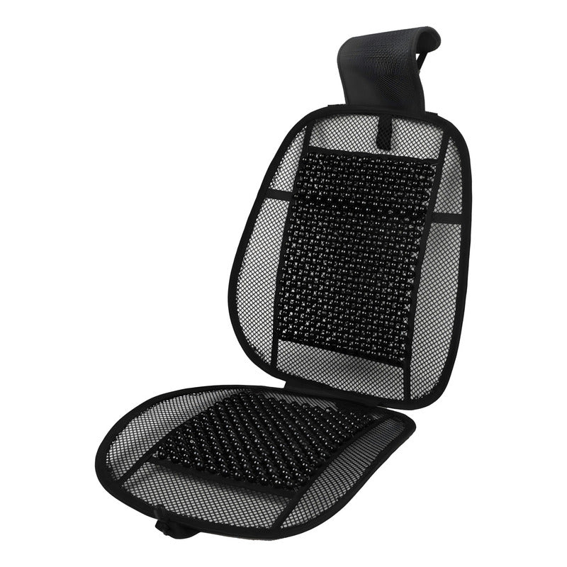 Respaldo Lumbar Ergonómico Negro Cn Bambú Negro Auto Oficina