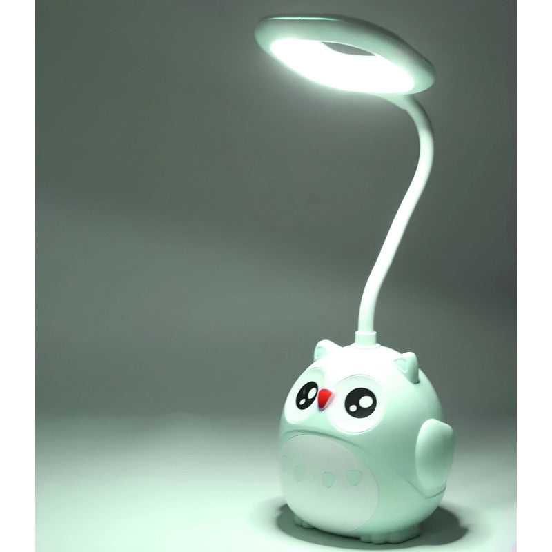 Lámpara Led De Mesa Recargable Cn Portalapiz Búho Kawaii R&c