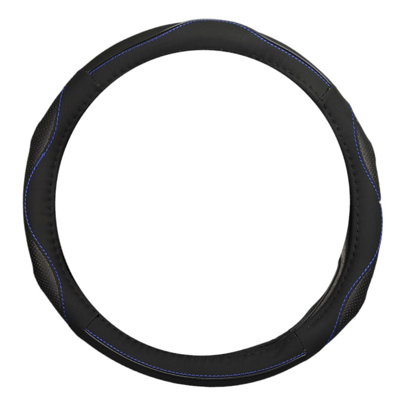 Funda Cubre Volante 38cm Negro Hilo Azul Auto 029