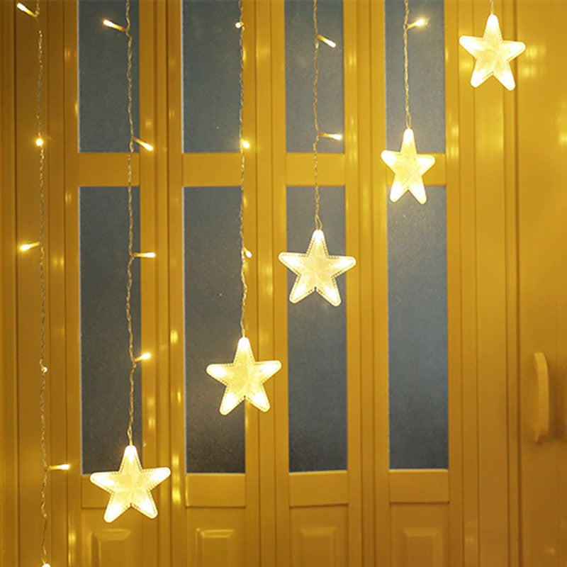 Guirnalda Led Estrellas Luz Cálida Cortina Led Decoración