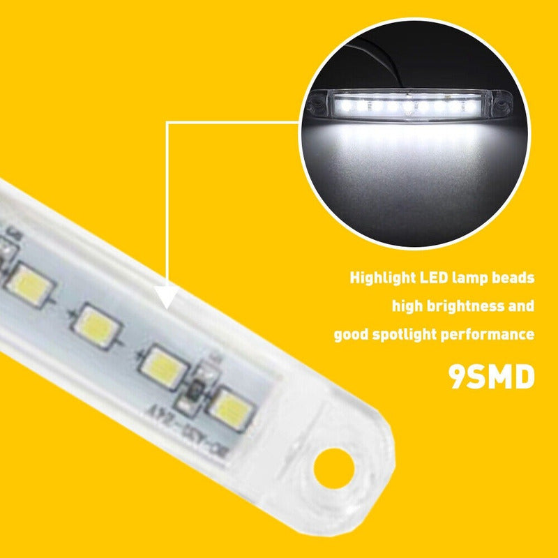 X12 Luz Led De Trocha Lateral Posición Bivoltaje 12-24v 9led