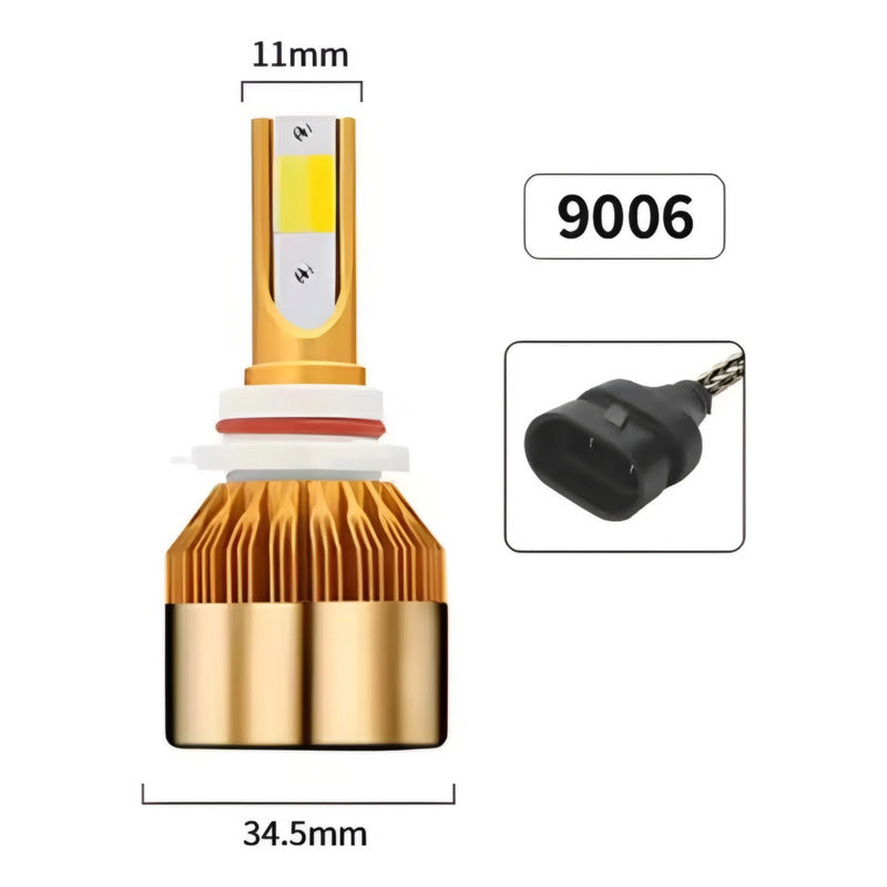X2 Ampolleta Luz Led Auto 12v Colores 100w 12000lm Neblinero Rojo 9006/hb4