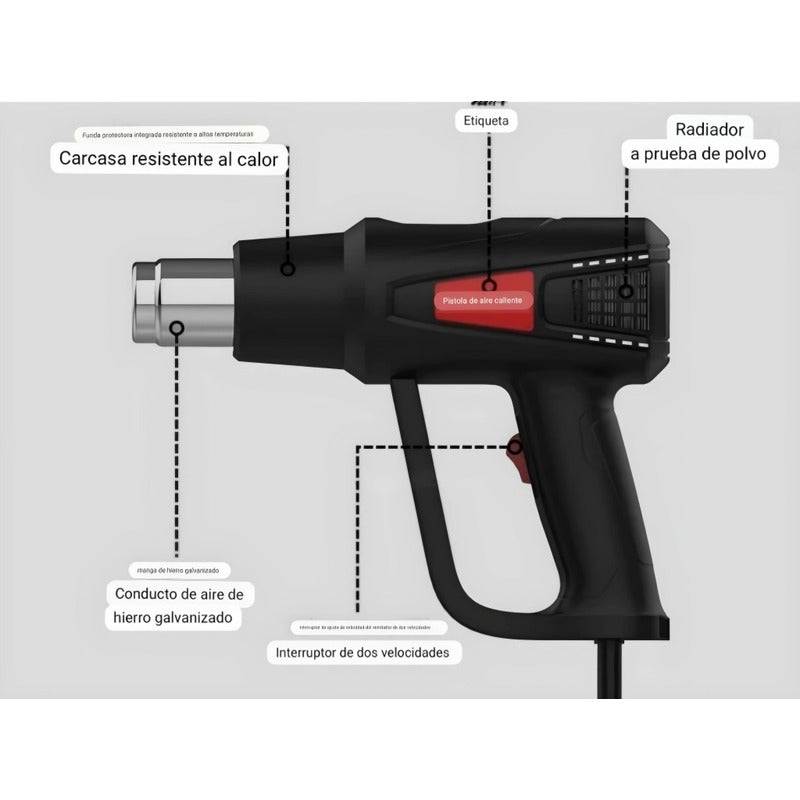 Pistola De Aire Caliente 2000w Pistola D Calor Multiuso 220v