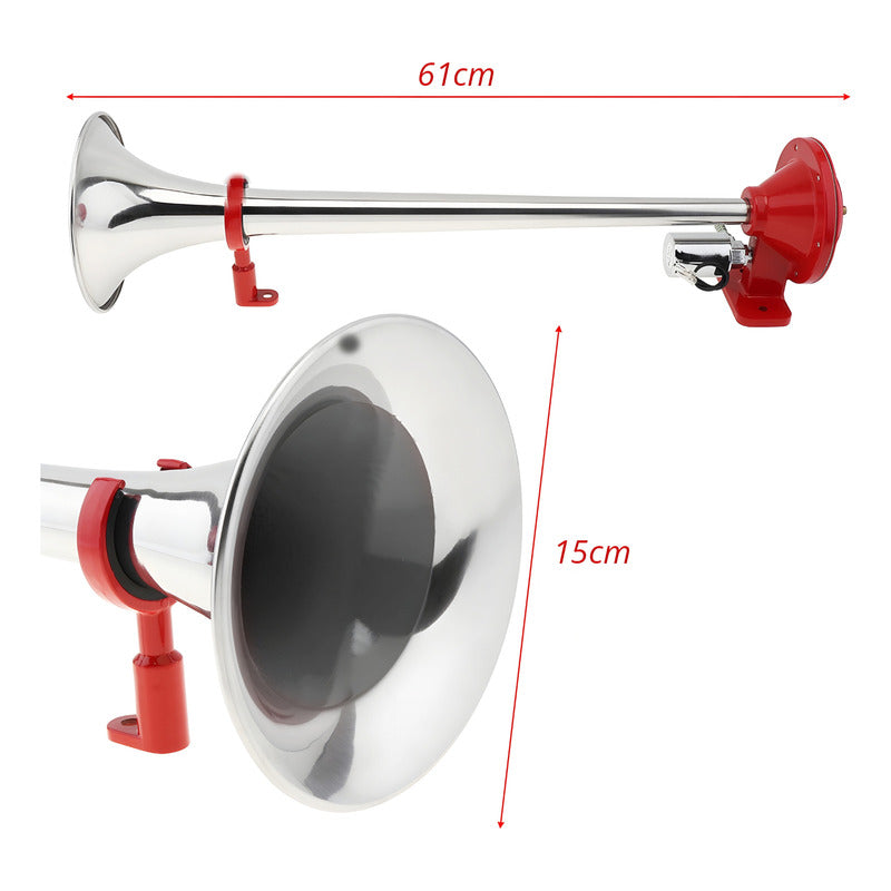 Bocina De Aire Eléctrica Trompeta 61cm 12v/24v 110db Camión