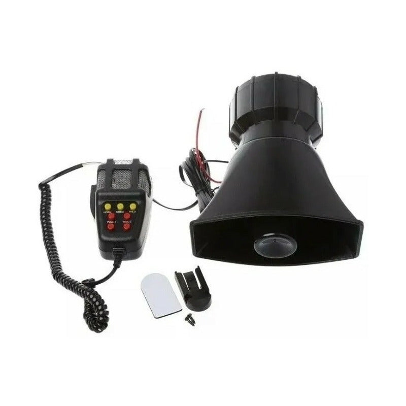 Bocina Policial Sirena Carabinero 7 Tonos Megafono 100w 12v
