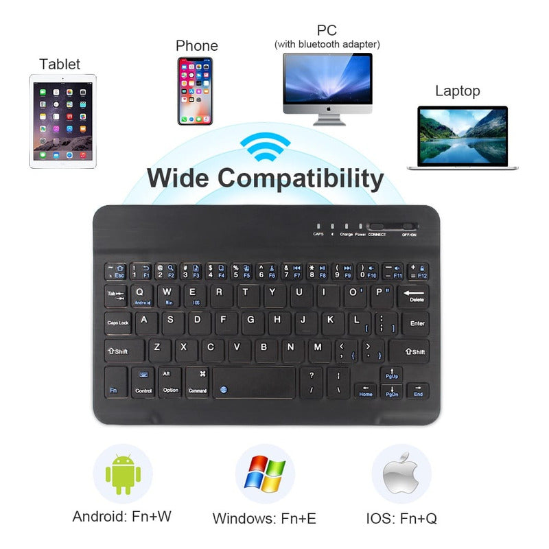 Mini Teclado Bluetooth Recargable Comp Android/ios/pc Soport