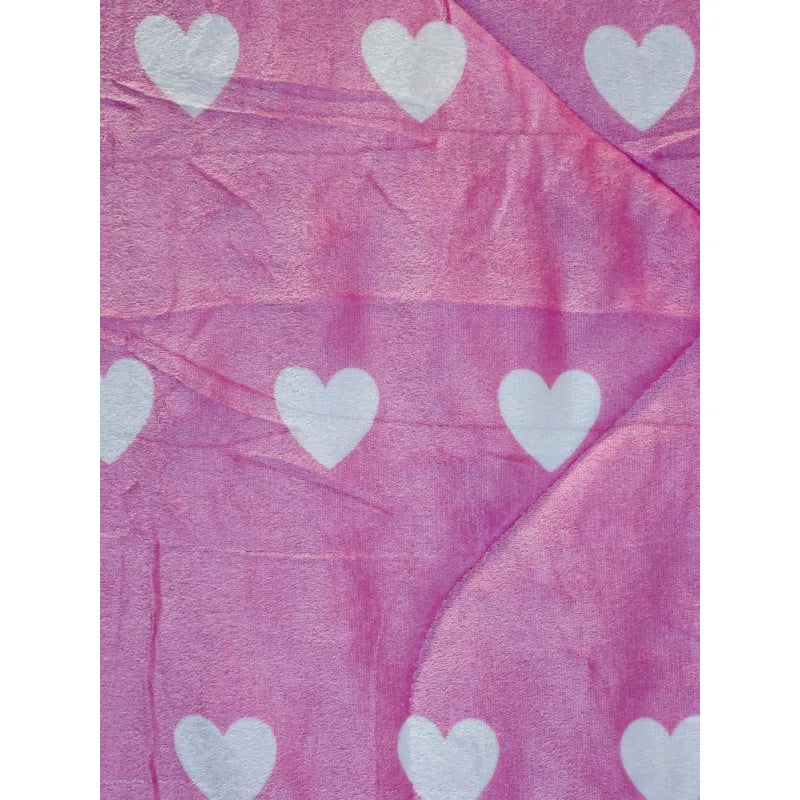 Plumón Cobertor Cubrecama Plush Chiporro Funda 2p Diseños Rosa Mod8 Corazon