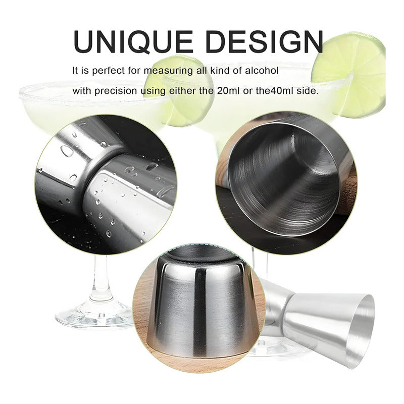 Set Coctelera Con Filtro 550ml + Jigger Medidor 15/30ml
