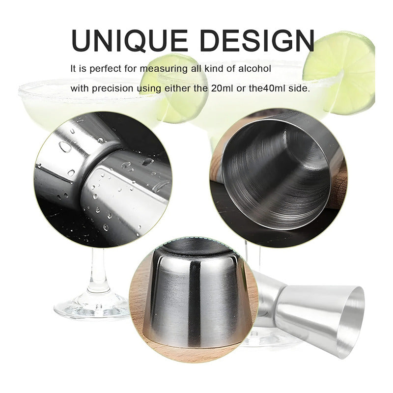 Set Coctelera Con Filtro 550ml + Jigger Medidor 20/40ml
