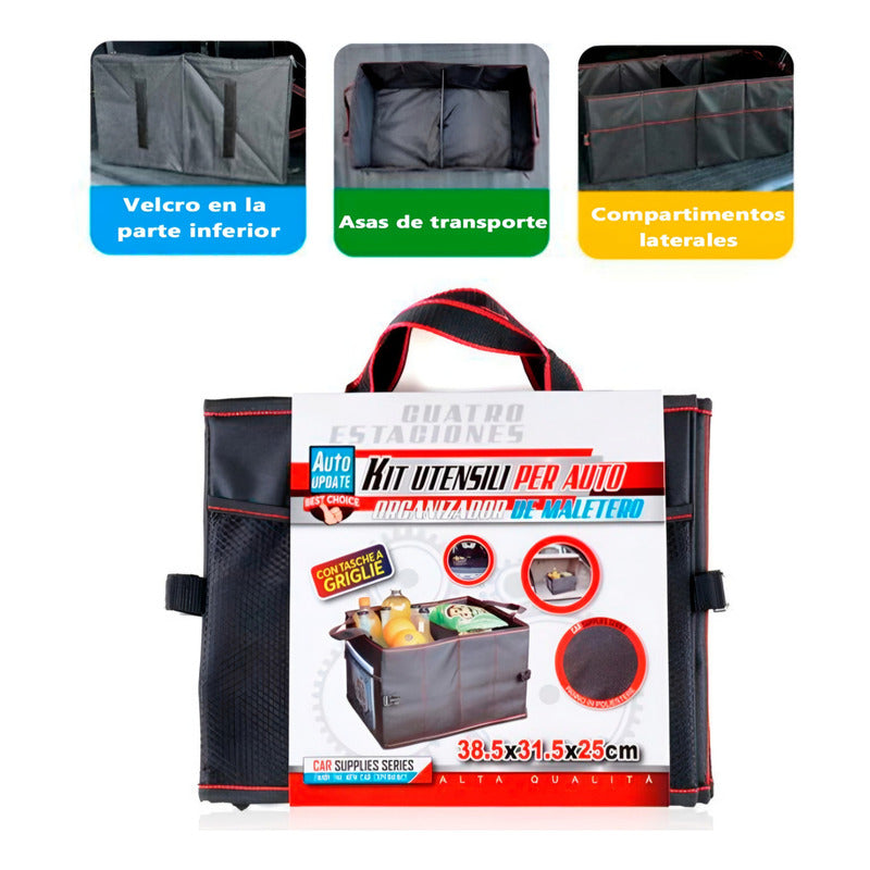 Caja Organizadora Plegable Para Maleta Auto 2compartimientos