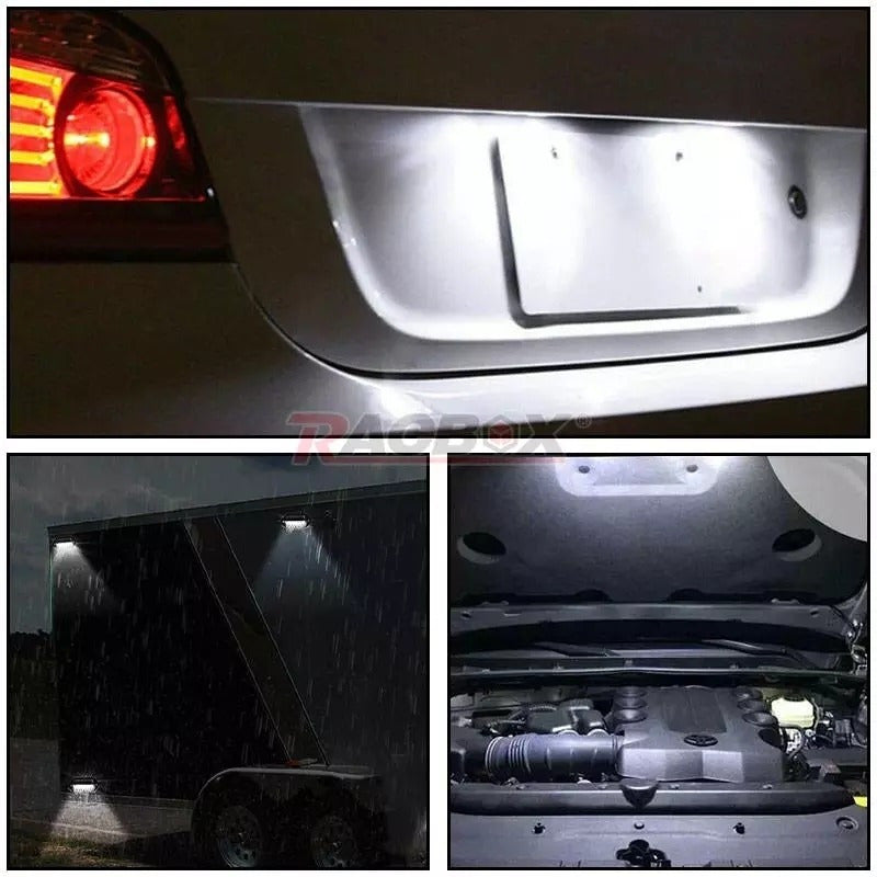 Pack Luz Patente Foco 6 Led Auto Camión Furgón 10 - 30v X2