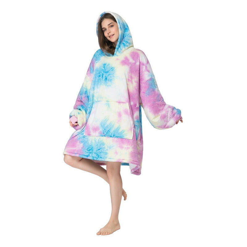 Polerón Con Capucha Sudadera Manta Sherpa Invierno Huggle/r&