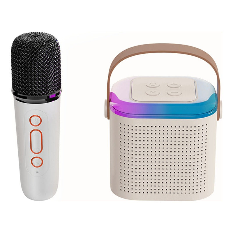 Mini Karaoke Parlante Bt Con Luz + Micrófono Inalámbrico Ryc