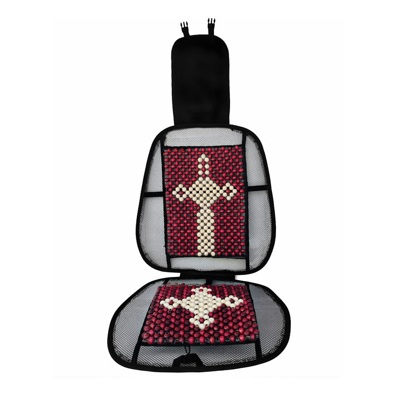 Respaldo Lumbar Ergonómico Bolitas Bambú Diseño Auto Casa