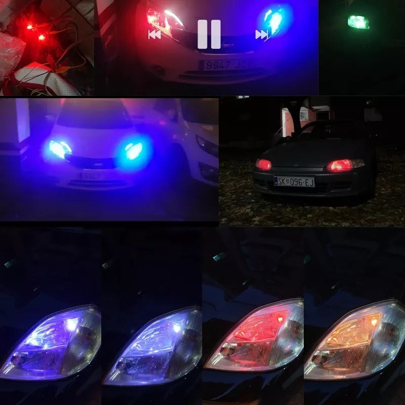 T10- Cola De Pescado Led Cob Rgb Multicolor + Control / R&c