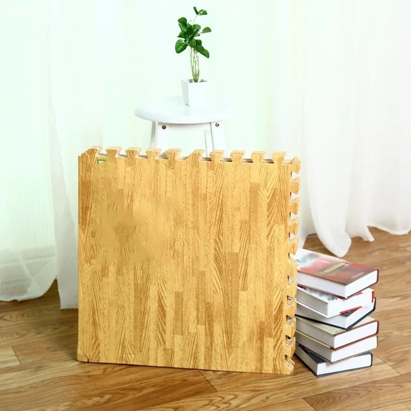 X4 Piso Goma Eva Puzzle Alfombra Madera 60x60x1cm Antigolpe