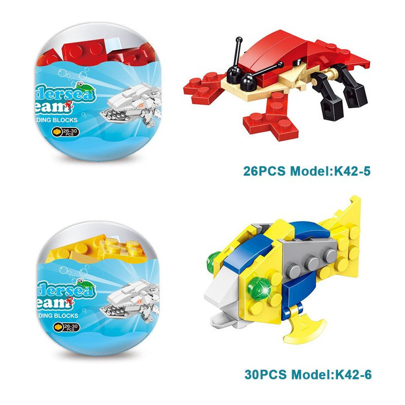 Set 6 Huevos Sorpresa Animales De Mini Bloques Construcción