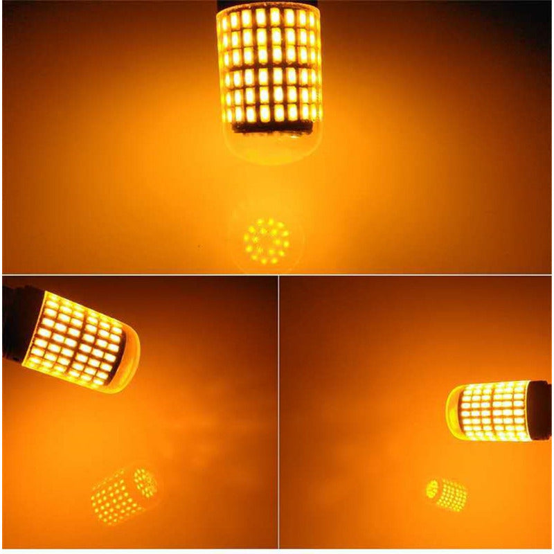 Ampolleta 144 Led Intermitente 1/2 Contacto Luz Viraje Ambar