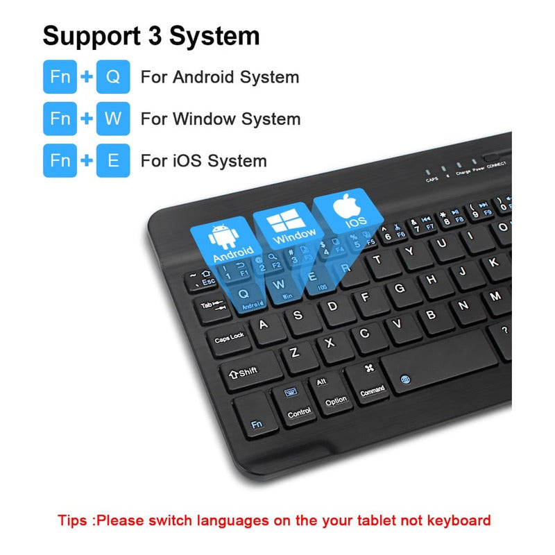 Mini Teclado Bluetooth Recargable Comp Android/ios/pc Soport