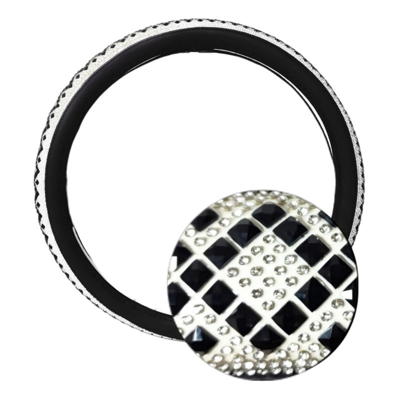 Funda Cubre Volante Ecocuero Cn Diseño Diamantes Universal