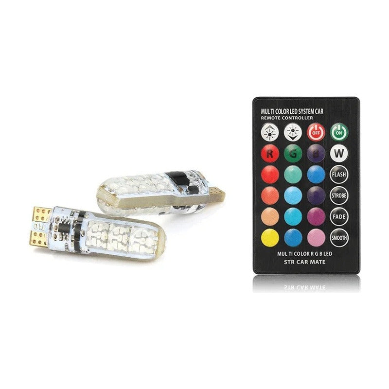 T10- Cola De Pescado Led Cob Rgb Multicolor + Control / R&c