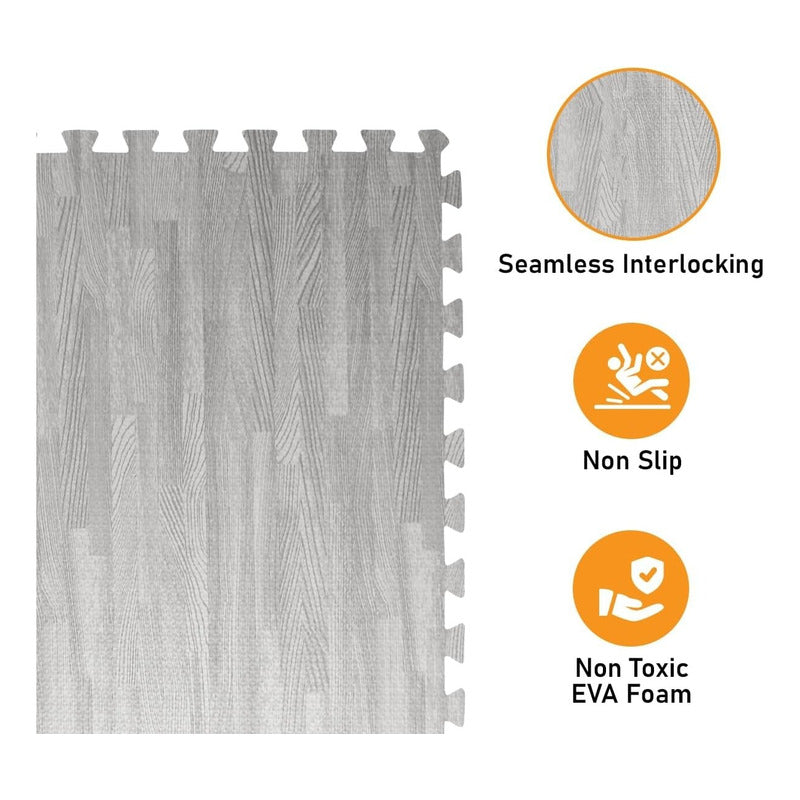 X4 Piso Goma Eva Puzzle Alfombra Madera 60x60x1cm Antigolpe