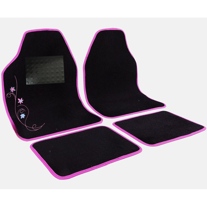 Set Cubre Piso Mujer Alfombra 4pcs Auto Universal Diseño Ryc