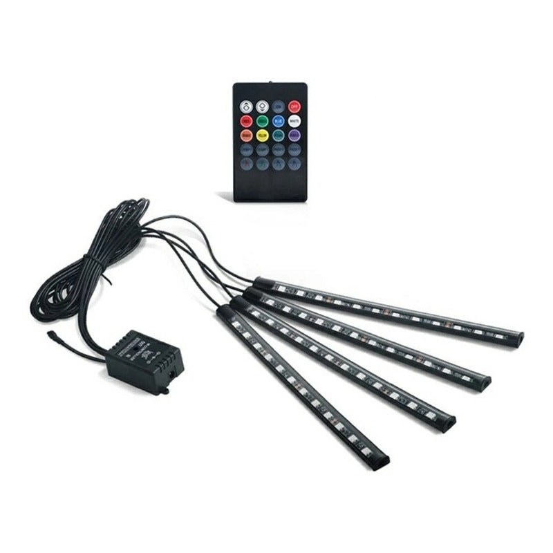 Tirax4 Led Luz Piso Interior Auto +control Ritmica/r&c