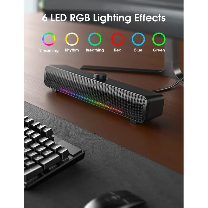 Parlante Bluetooth Onikuma L16 Barra De Sonido Con Luzb Rgb Negro L16