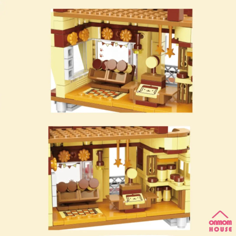 Set Bloque De Construcción Keepplay Sanrio 366 Pieza Kawaii 366 Pompompurin Pudding Shop