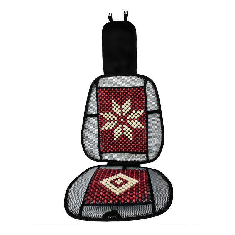 Respaldo Lumbar Ergonómico Bolitas Bambú Diseño Auto Casa
