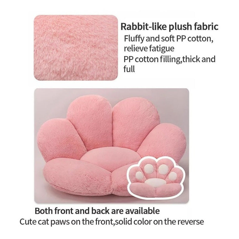 Cojín Para Silla Asiento Peluche Garrita Gato Mueble Mascota