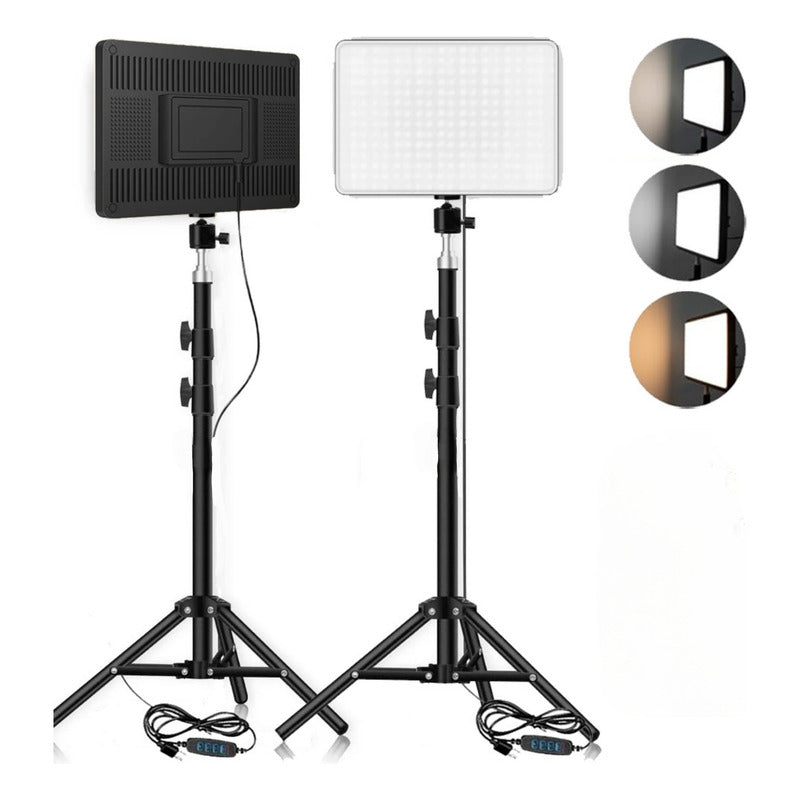 Luz Led Relleno Panel Iluminación 23cm Video Foto + Trípode