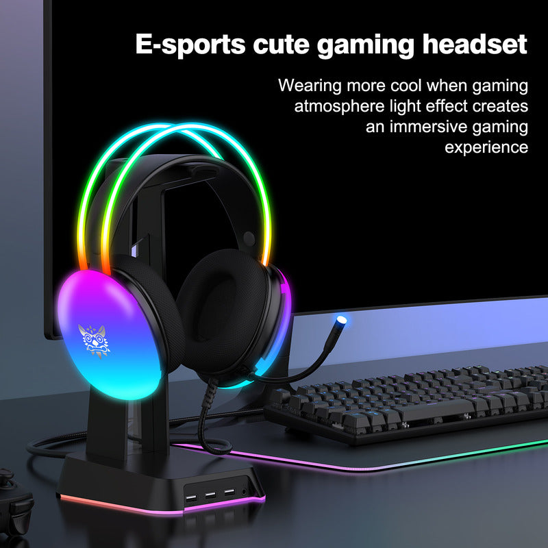 Audífonos Gamer Onikuma X25 Rgb Microfono Comp. Pc Ps4 Ps5