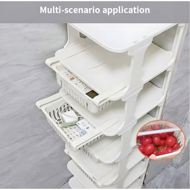 X2 Cesta Organizar Refrigerador Cocina Retractil Telescópic