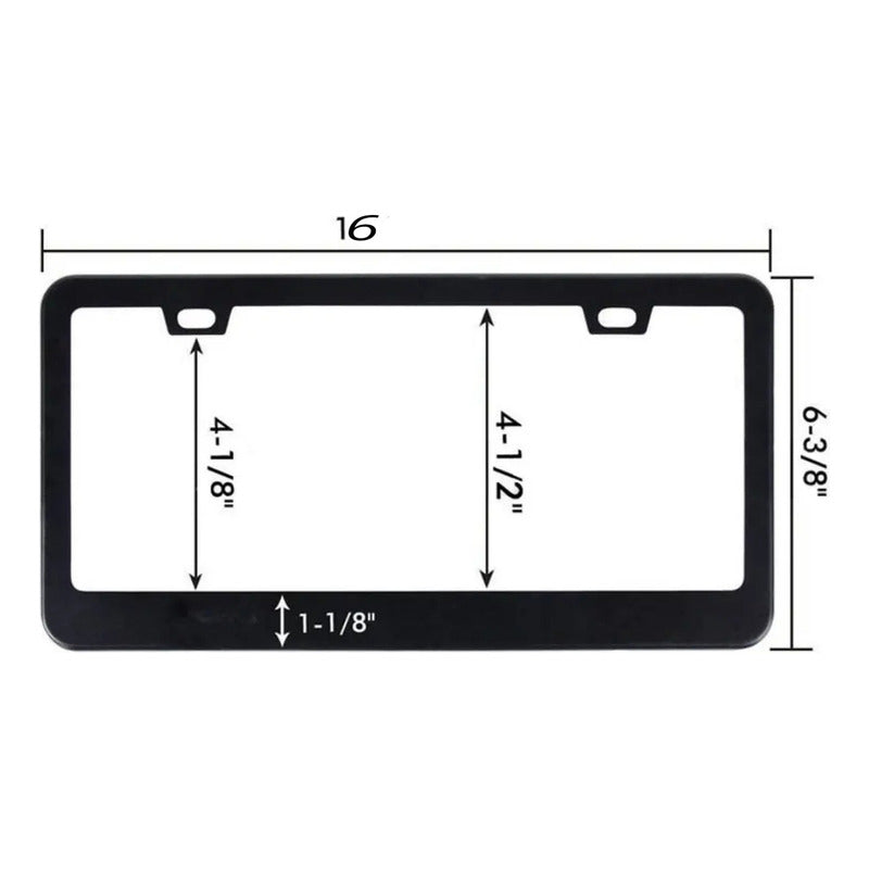 X2 Marco Porta Patente Universal Negro Mate Auto Tunning