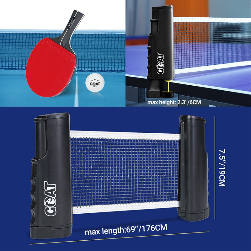 Kit Ping Pong 2 Paletas + 6pelotas + Red + Estuche Goat /r&c