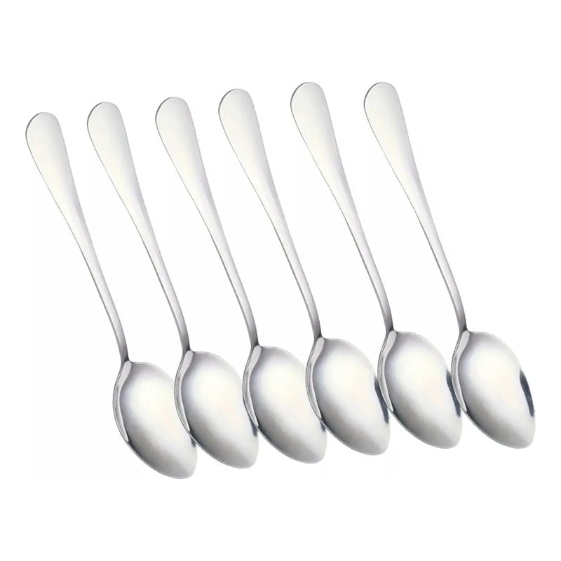 X6 Cuchara De Café Té Postre Acero Inoxidable Elegante 12.5c