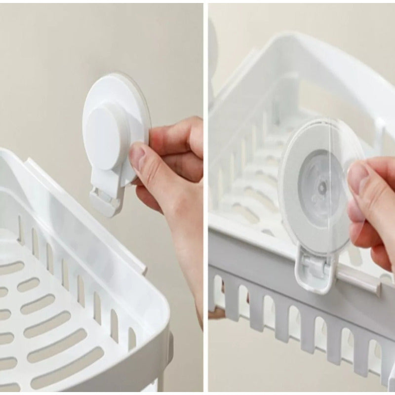 Organizador De Baño Esquinero Colgante Sopapa Bathlux Color Blanco