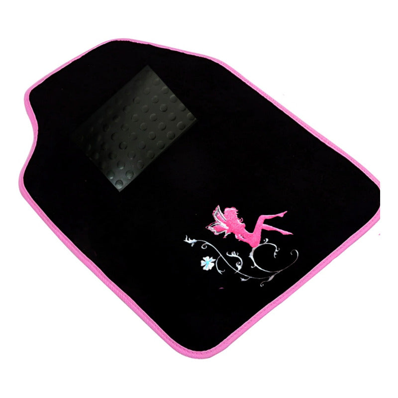 Set Cubre Piso Mujer Alfombra 4pcs Auto Universal Diseño Ryc
