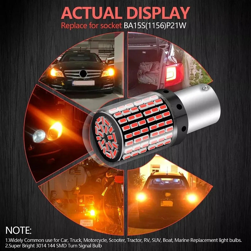 X2 Ampolleta 144 Led Luz Freno Canbus 1 Contacto 1156 Rojo