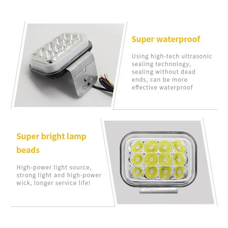 X2 Neblinero 12 Led Aro Rgb 5funciones Auto Moto Foco 12-24v