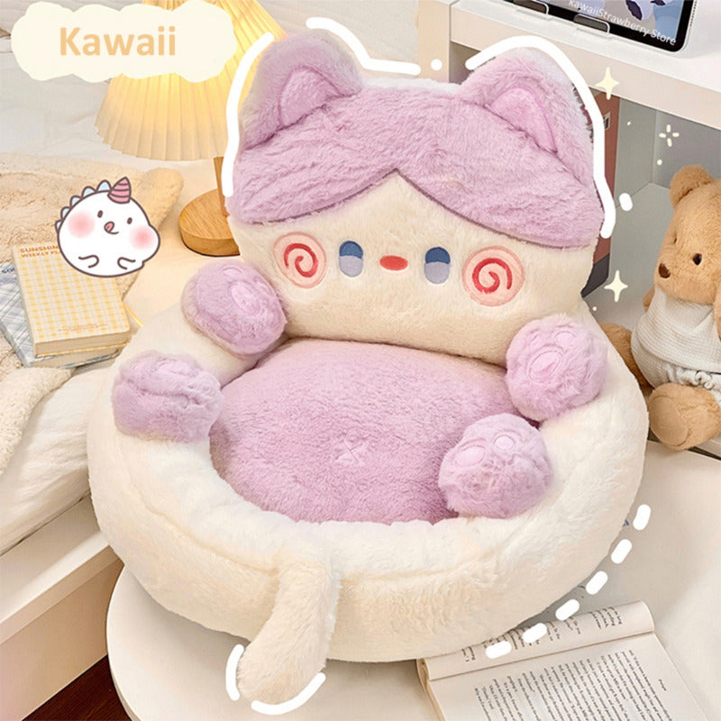 Cojín Para Asiento Sillón Kawaii Peluche 2 En 1 Cute De Gato